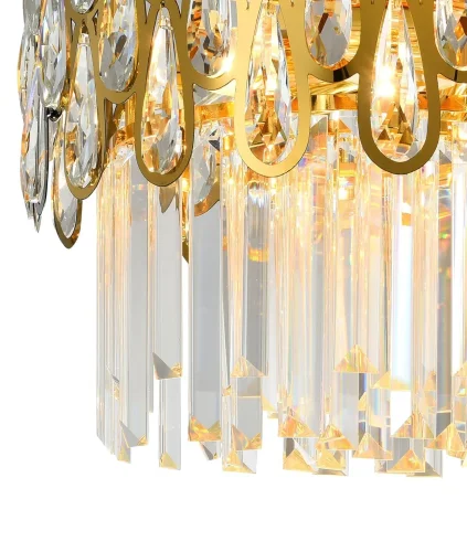Люстра подвесная NAVIS 76019/5C GOLD Natali Kovaltseva золотая прозрачная на 5 ламп, основание золотое в стиле классический  фото 3